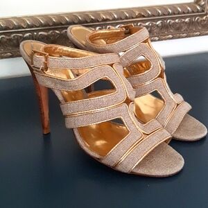 Tory Burch cutout cage open toe heels sz 7.5